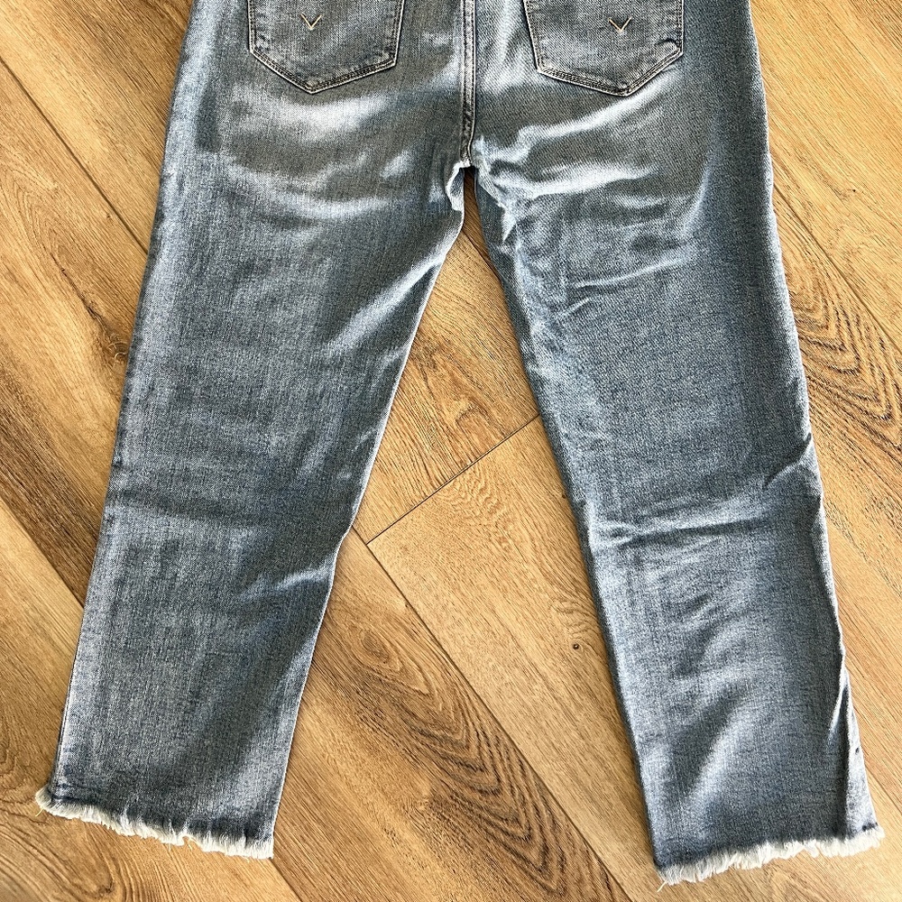 Hudson Women's 27 NOA High-Rise Straight Leg Cropped Jeans Frayed Hem Light Wash - Picture 2 of 6